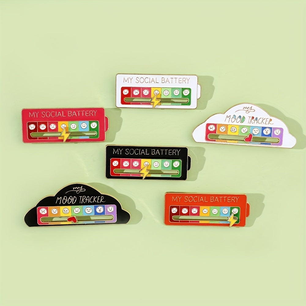 Funny Seven Mood Enamel Pins Brooch Set Wallet Handbag Accessories