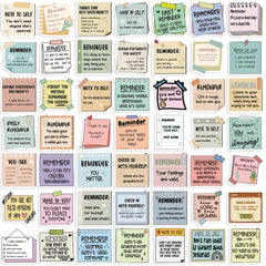50pcs Pastel Reminder Stickers Positive Affirma Sticky Notes Self Adhesive Vinyl
