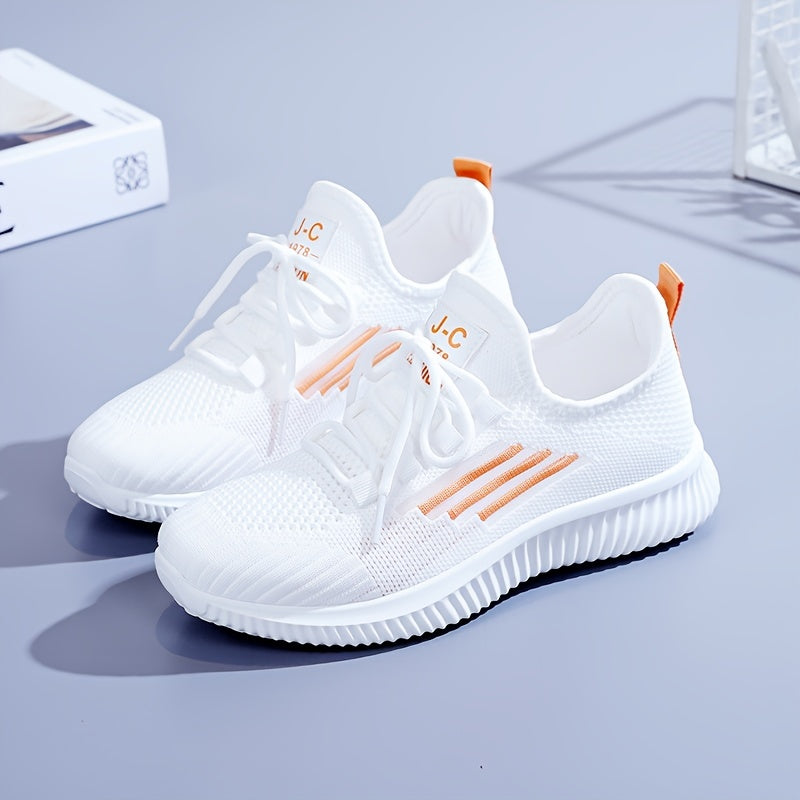 Women's Breathable Lace-up Athletic Running Shoes Mesh Sneakers