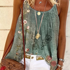  Floral Print Stretch Cami Top