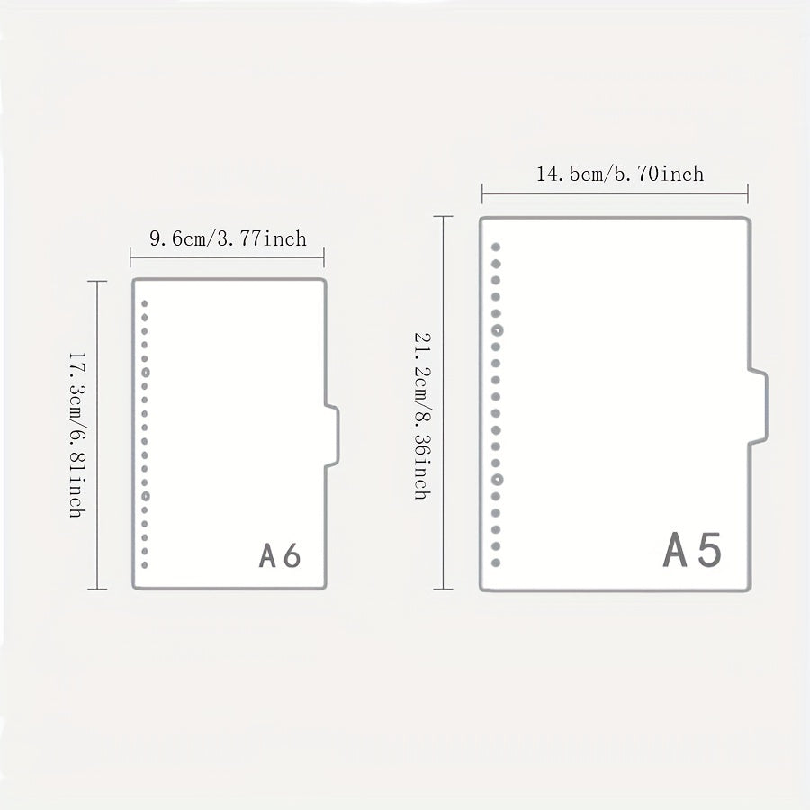 5pcs Star Leaf A5 A6 Loose Leaf Separator Page for Students & Office