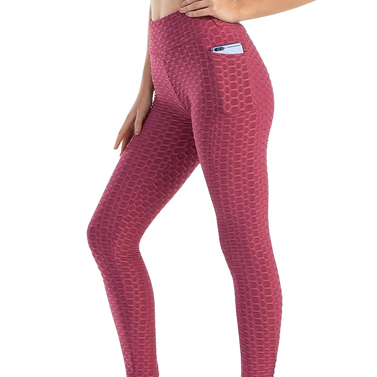 High Waist Honeycomb Leggings for Women