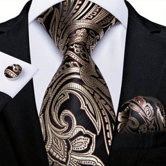 Men's Classic Tie Set with Accessories for Wedding Party Business