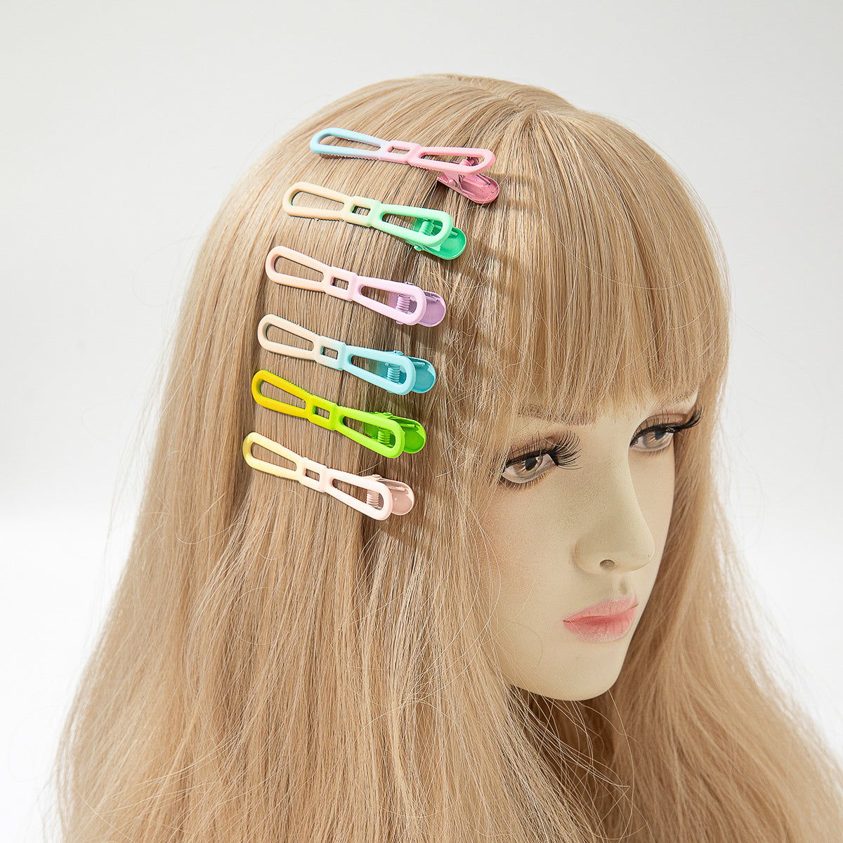 6pcs Multicolor Bow Hair Clip Gradient Barrette Hairpin