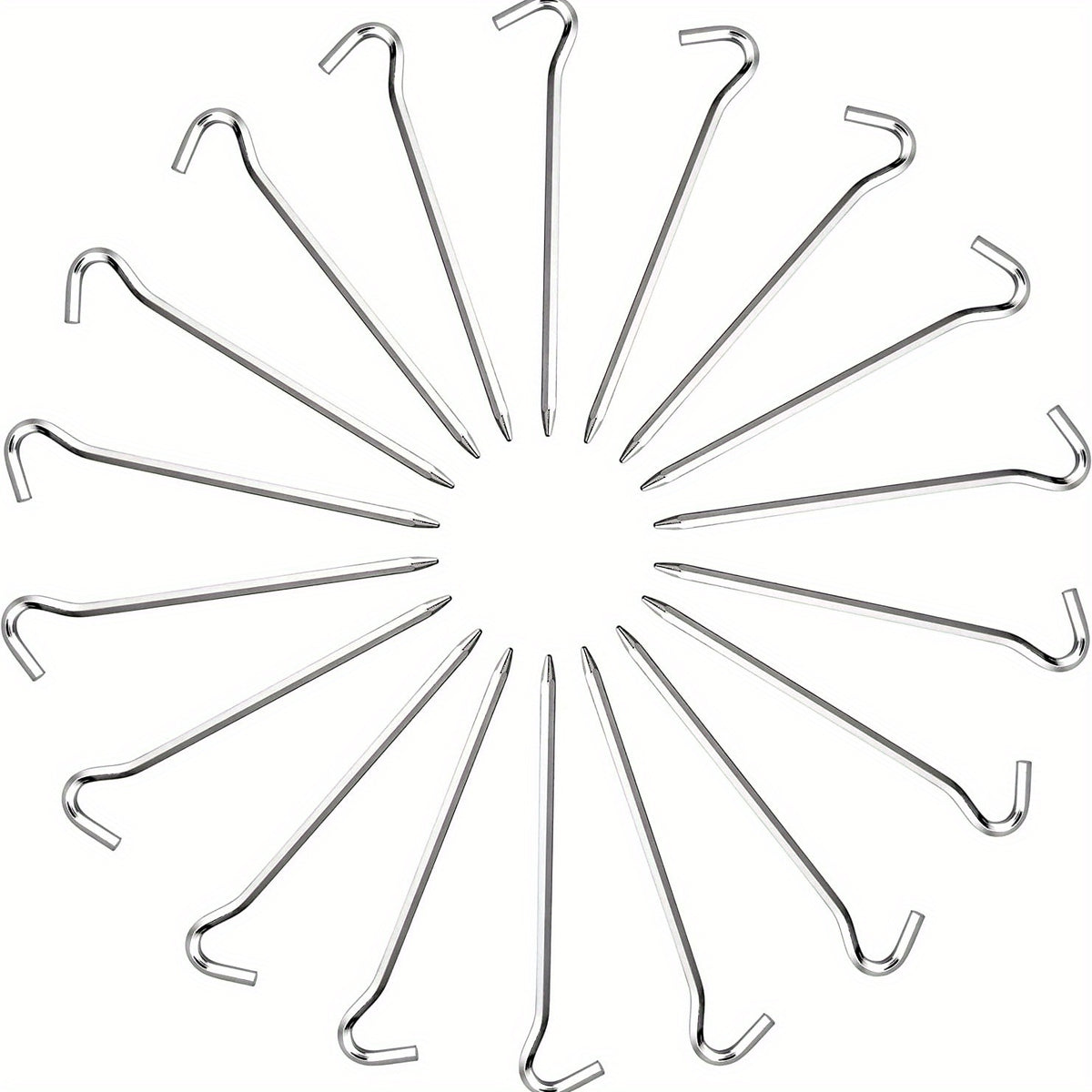 12pcs Aluminum Tent Stakes & Hooks for Camping & Canopy