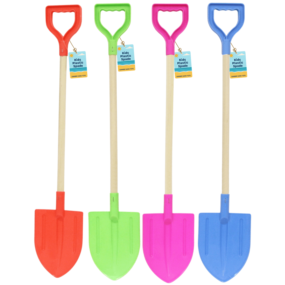 Electoys Kids Spade Plastic Shovel Wood Shaft Garden Digging Spade