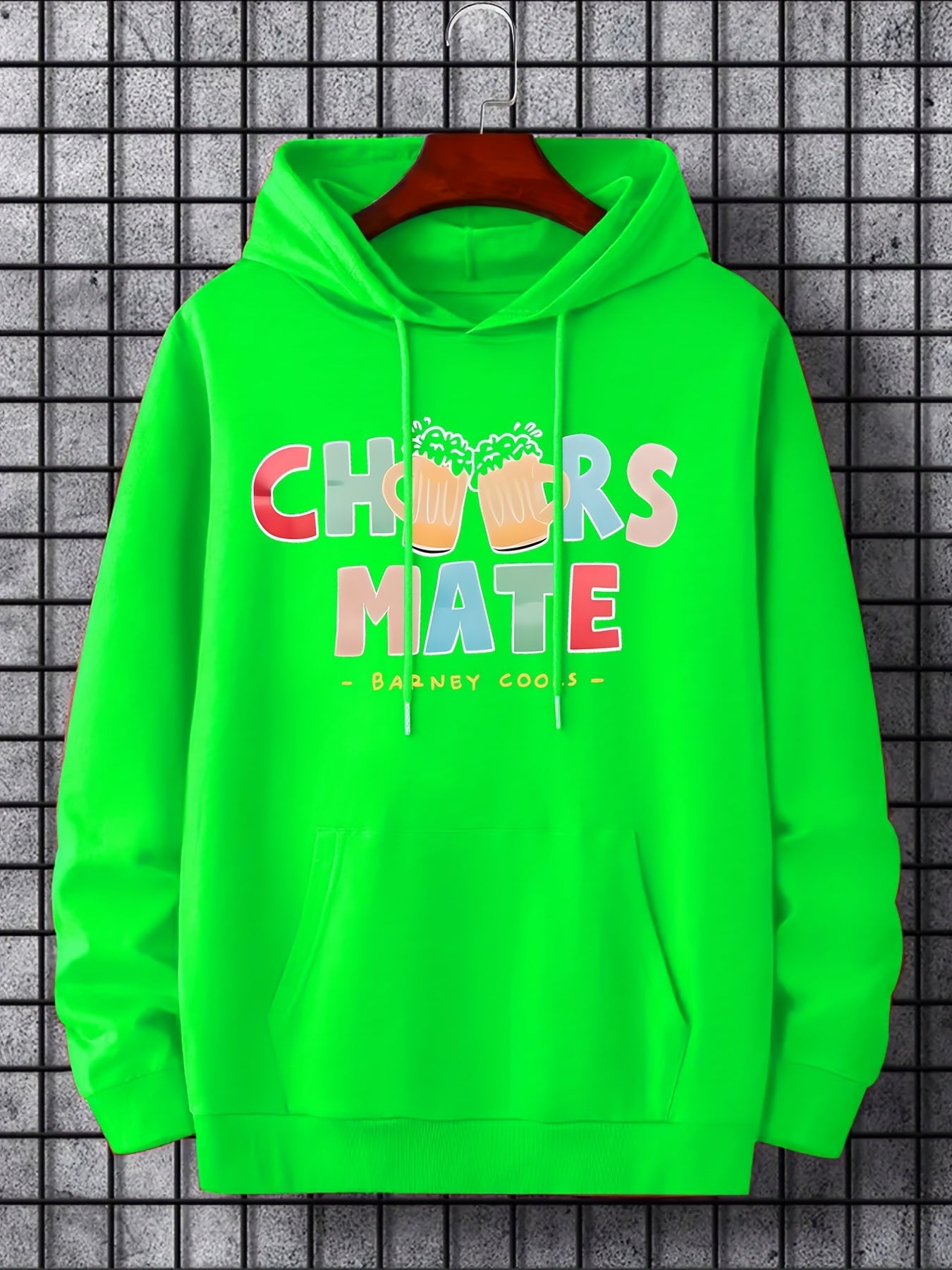 'Cheers Mate' Print Hoodie Hoodies For Men Men s Casual Pullover Hooded Sweatshi
