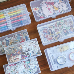 3pcs Stickers Plastic Storage Box Organizer