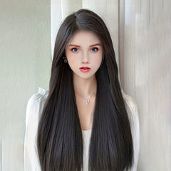 Long Straight Hair Pieces Synthetic Clip In Hair Extensions for Daily Use