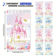 6pcs Prince And Princess Mini Notebooks Castle Crown Notepad