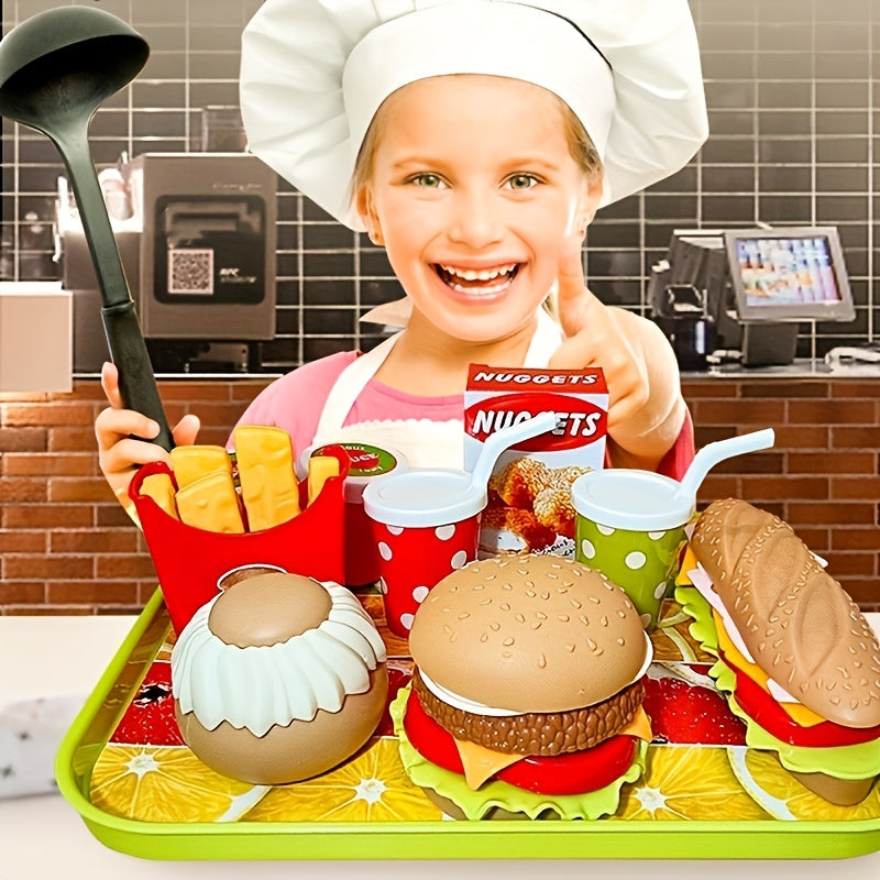 Kids Play House Toys Hamburger Fries Kitchen Set Food Toys