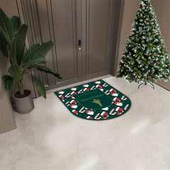 Christmas Pattern Rubber Fabric Non-slip Rug