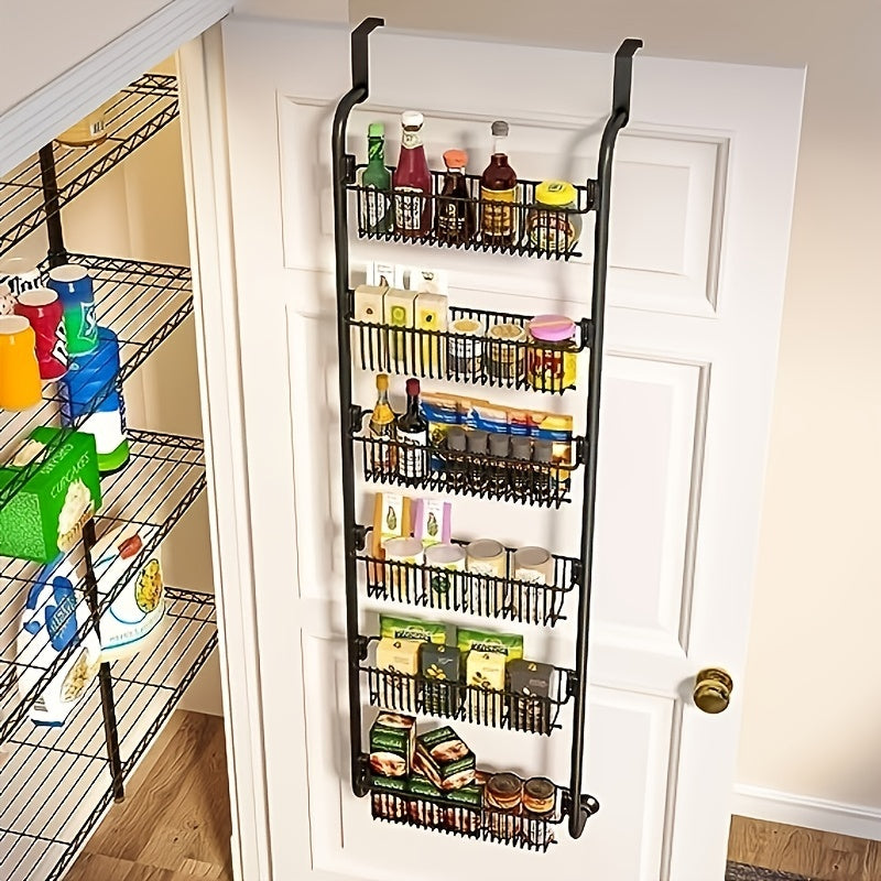 6 Tier Over Door Pantry Storage Organizer with 6 Baskets