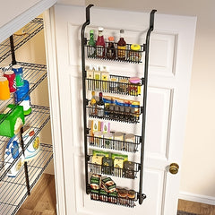 6 Tier Over Door Pantry Storage Organizer with 6 Baskets