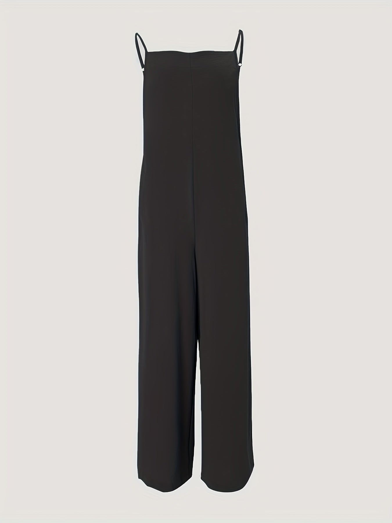 Solid Overall Jumpsuit Casual Sleeveless Spaghetti Jumpsuit