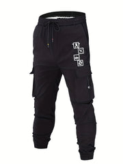 Funny Pattern Cargo Pants Men Flap Pocket Trousers Loose Casual Outdoor