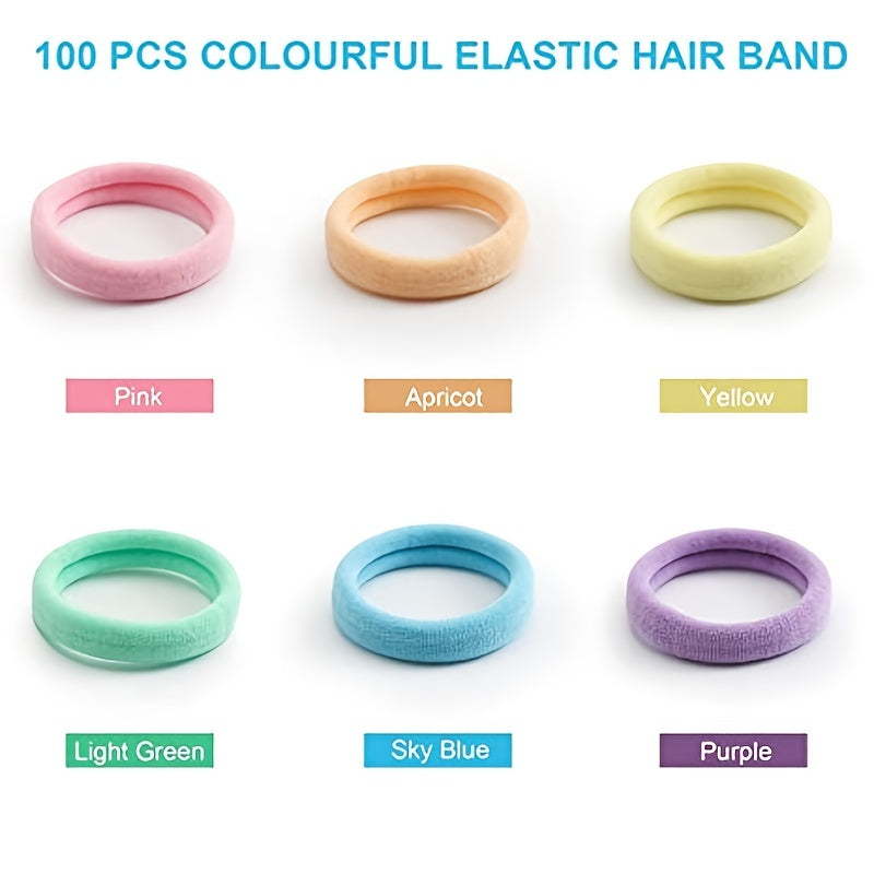 120 Colorful Spring Hair Ties Ponytail Holders Hair Accessories