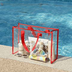 Transparent PVC Beach Bag Tote Waterproof Handbag Large Capacity