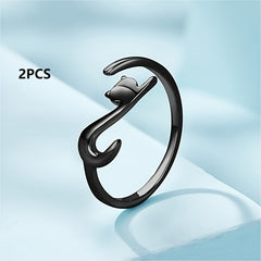 2pcs Cartoon Kitten Crochet Ring for Finger Knitting