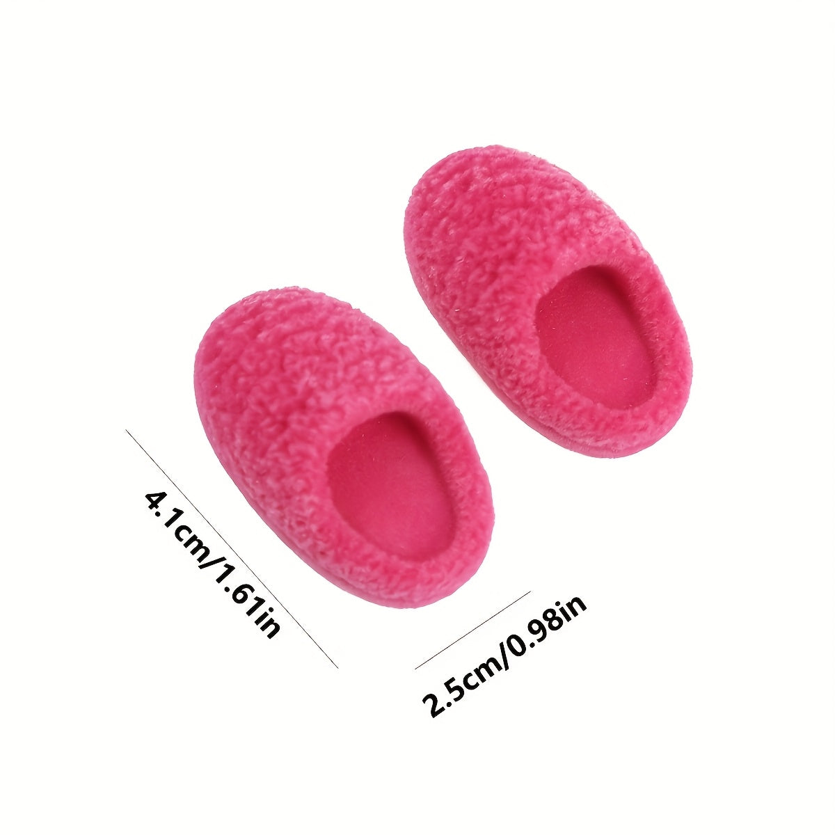 Dollhouse Flocked Slippers Candy Colors Pink Red Yellow Green Purple