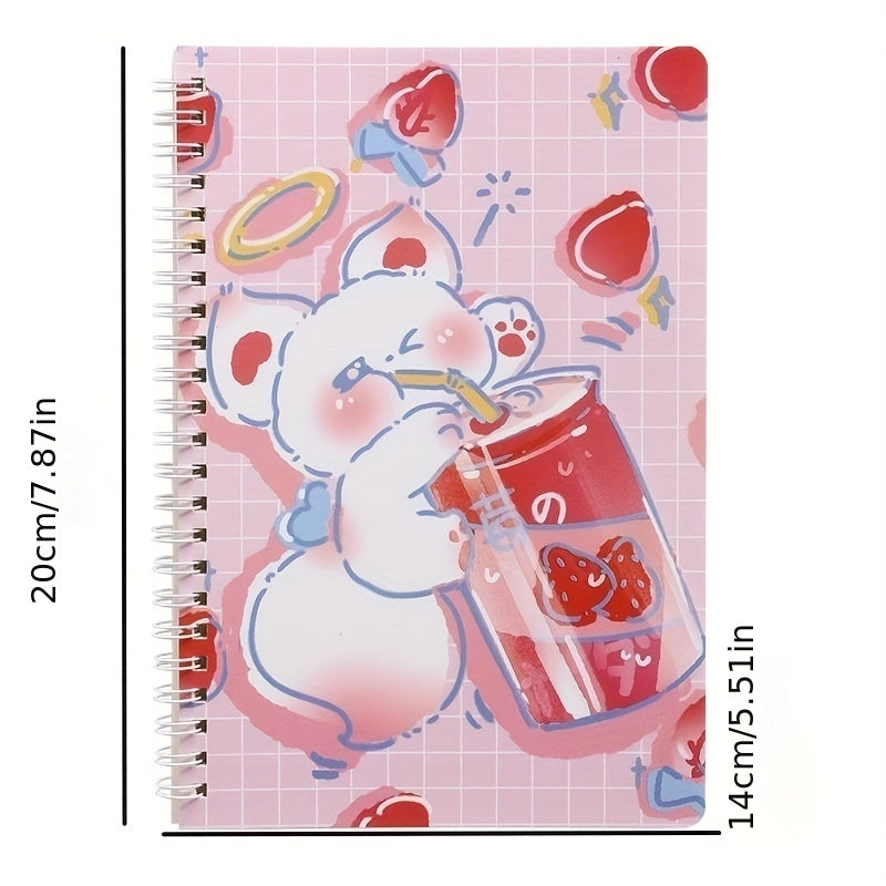 4pcs A5 Cartoon Coil Notebooks for Students & Creatives