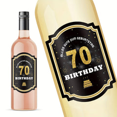 70th Birthday Bottle Labels for Champagne and Sparkling Wine