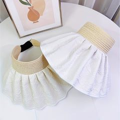 Embossed Shell Visor Hat Solid Foldable Sun Hat UV Protection