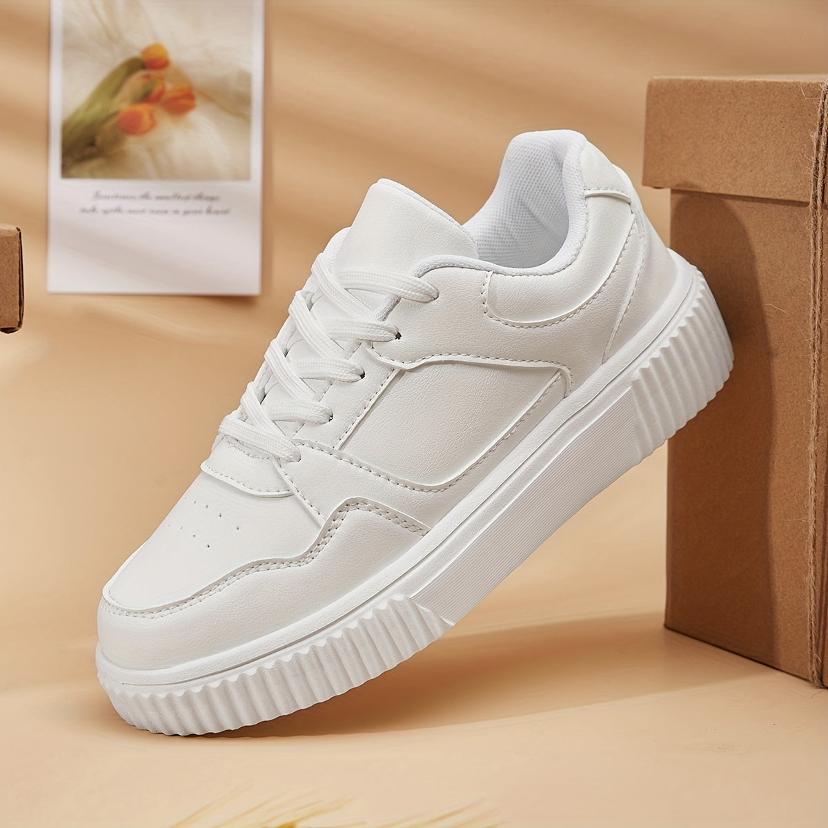 Women's Minimalist Flat Casual Sneakers Lace Up Low Round Toe Lightweight Shoes