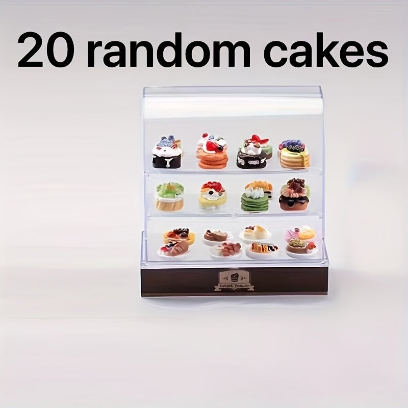 Mini Cake Display Case with Detailed Cake Designs ABS Colorful Dessert Set