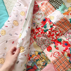 8pcs Large Size Cartoon Printed Fabric Bed Sheet Quilt Doll Patchwork DIY Fabric