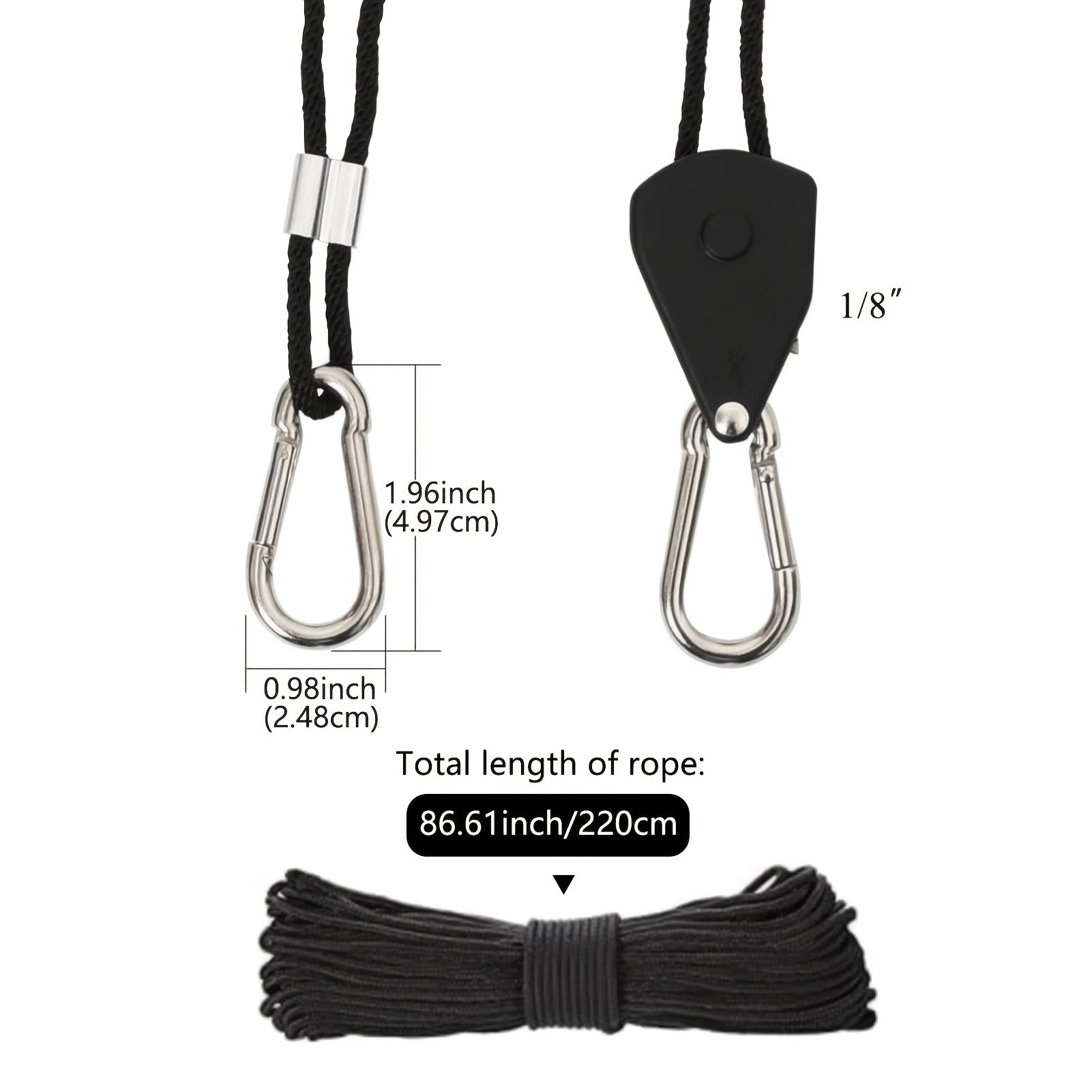 2pcs Grow Light Lanyard Lights Shade Hook Tent Sling Metal Wheel Lighting