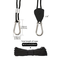 2pcs Grow Light Lanyard Lights Shade Hook Tent Sling Metal Wheel Lighting