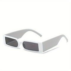 Y2K Rectangle Frame Sunglasses Minimalist Solid Eyewear