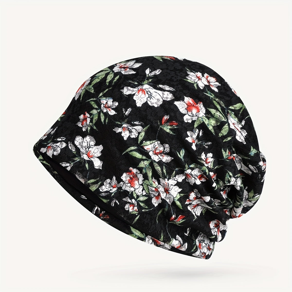 Lace Flower Beanie Cap Printed Skull Hat Lightweight Chemo Hats