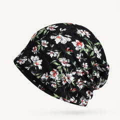 Lace Flower Beanie Cap Printed Skull Hat Lightweight Chemo Hats