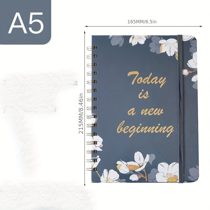 Flower Pattern Weekly Planner English Notepad Coil Schedule Book