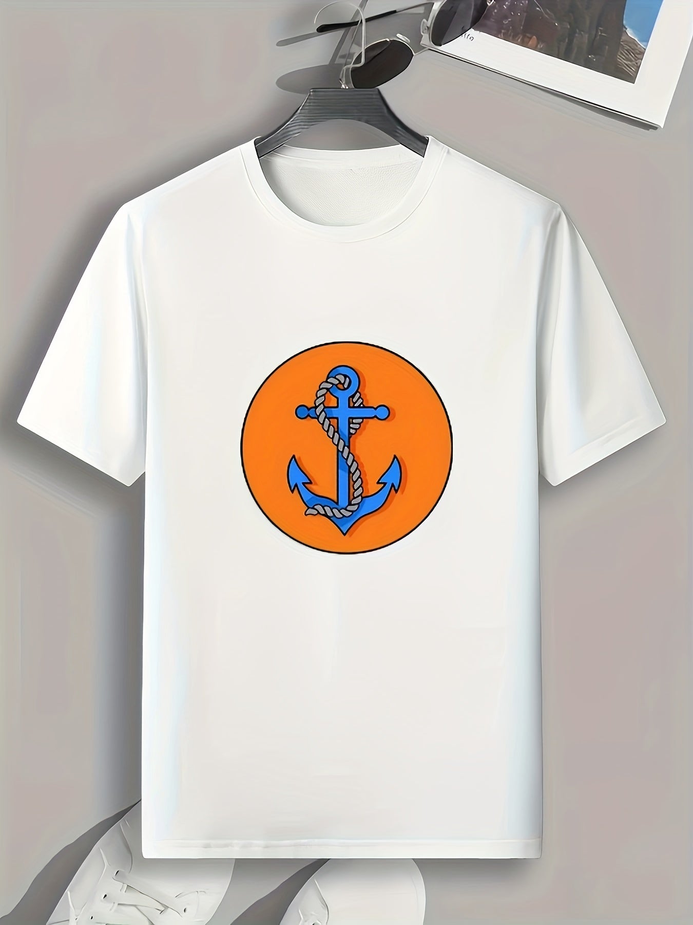 Anchor Print Men's Graphic T shirt Casual Comfy Tees For Summer