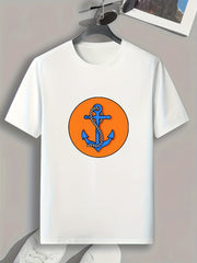Anchor Print Men's Graphic T shirt Casual Comfy Tees For Summer