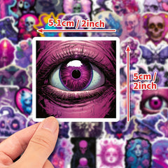 50pcs Cartoon Gothic Skull Graffiti Stickers for Decorations