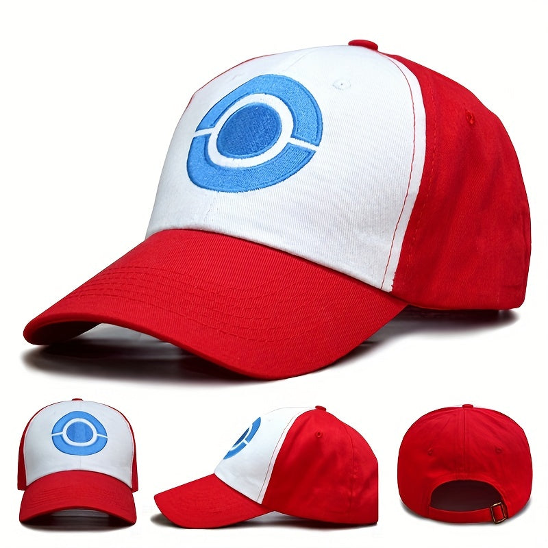 Anime Embroidery Baseball Cap Red Block Sun Hat Casual Unisex Dad Hats