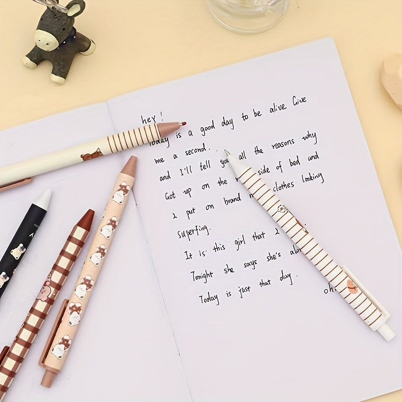 Brown Bear Cream Rabbit Press Pen 0.5mm Jumping Pen