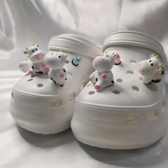 7pcs 3D Cow Mini Bottle Charms For Clogs DIY Shoe Decor