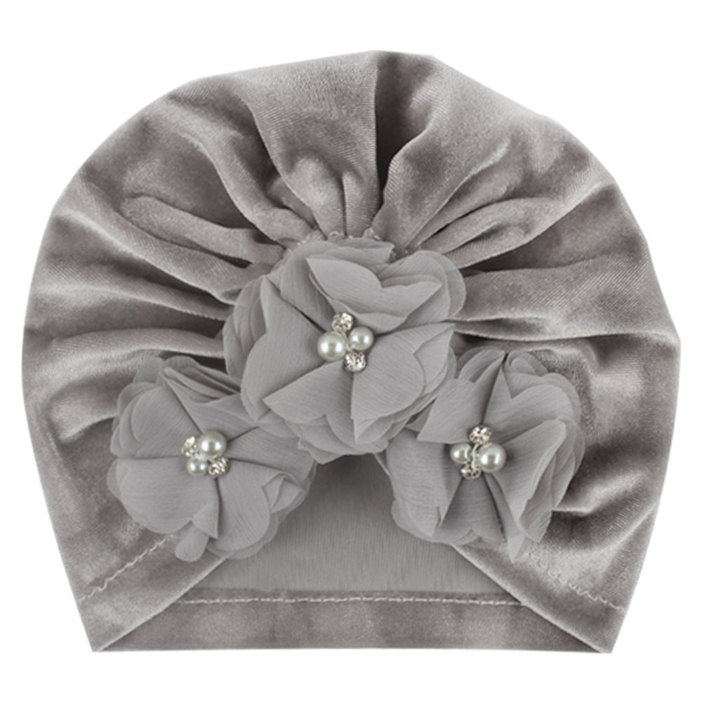 Velvet Baby Hat for 0-3 Years
