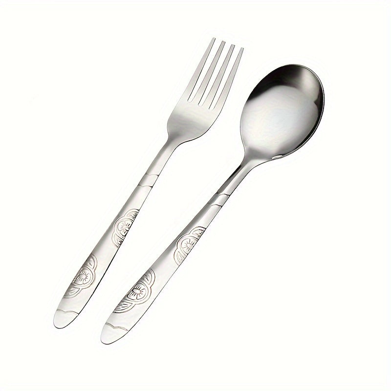 Stainless Steel Salad Dessert Fork Soup Spoon Set