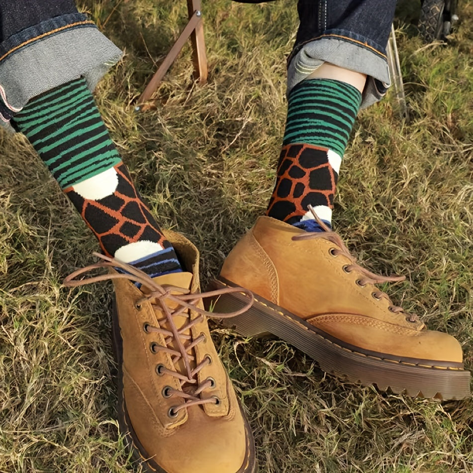Animal Pattern Crew Socks for Men and Women