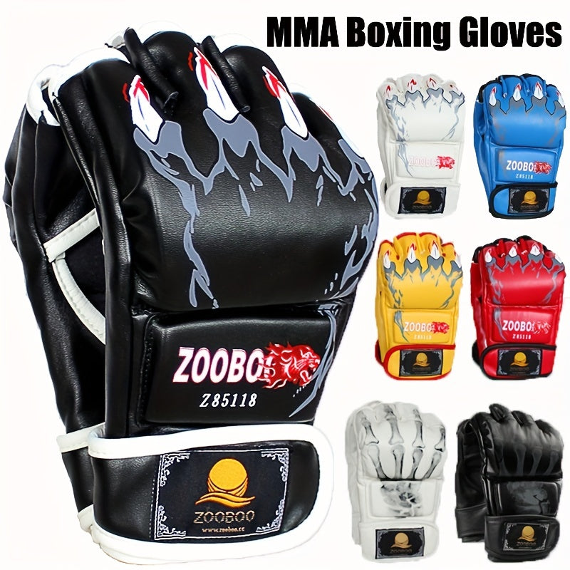 Boxing Half Finger Gloves Taekwondo Karate Protective Gear One Size