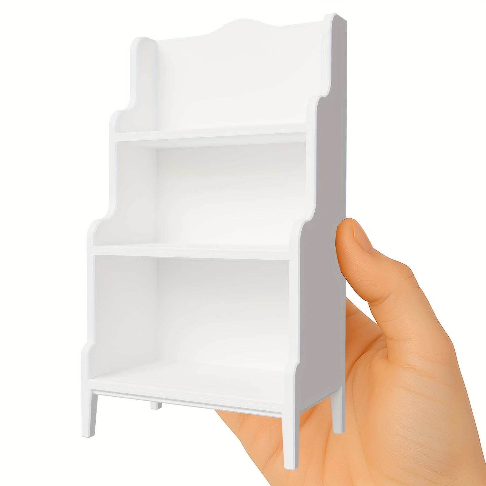 3 Tier Bookshelf Dollhouse Bookcase 1 12 Scale & Khaki Plastic Shelf
