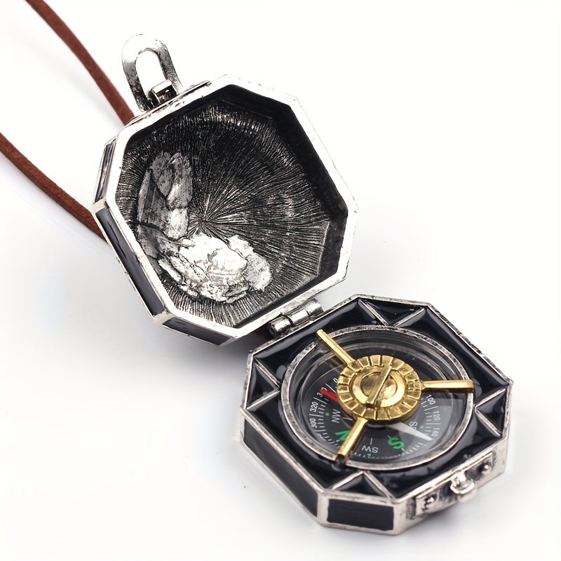 Vintage Metal Compass with Rope - Ideal Gift for Outdoor and Navigation Fans