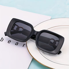 Vintage Square Frame Sunglasses Gradient Lens Glasses UV400