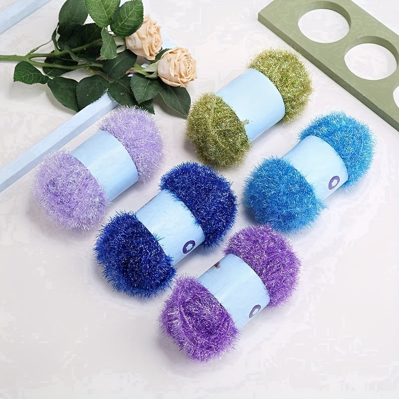 Colorful Glass Silk Wool Thread Hand-knitted Doll DIY Kit